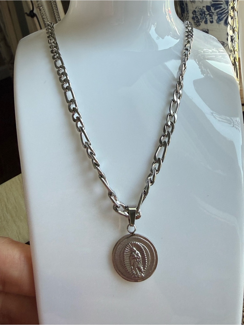 Silver-Tone Medallion Pendant Necklace - Women's Jewelry